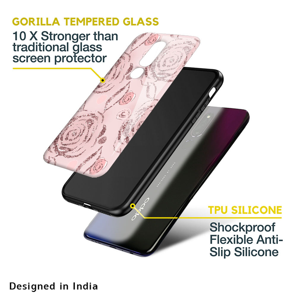 Shimmer Roses Glass case for Oppo Reno4 Pro