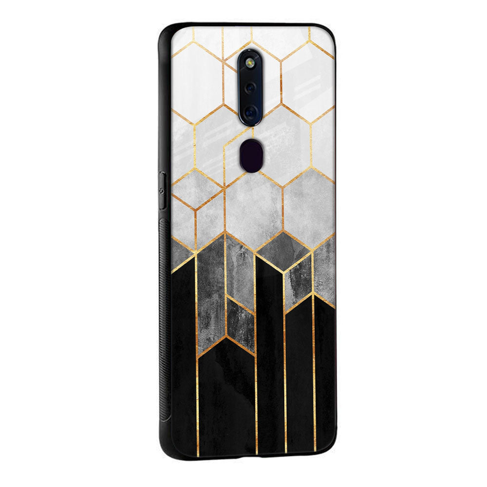 Tricolor Pattern Glass Case for Oppo F11 Pro