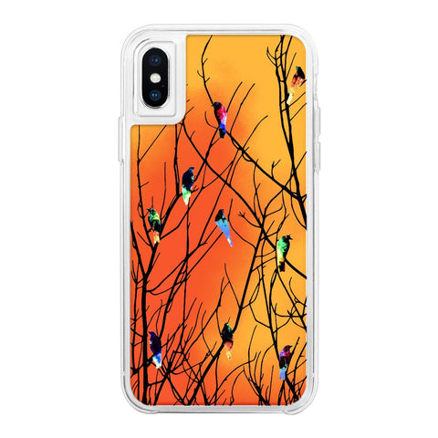 Birds Orange Neon Sand Glow Case