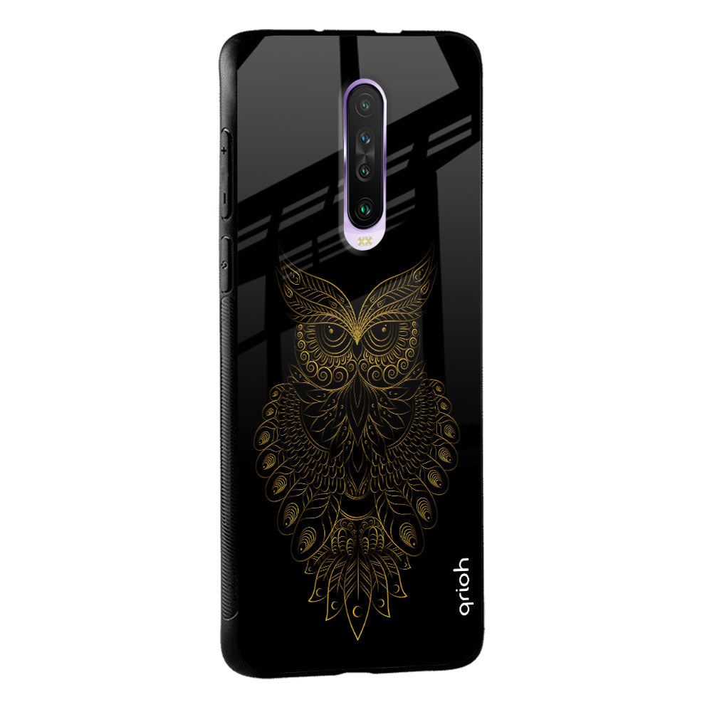 Golden Owl Glass Case for Poco M5