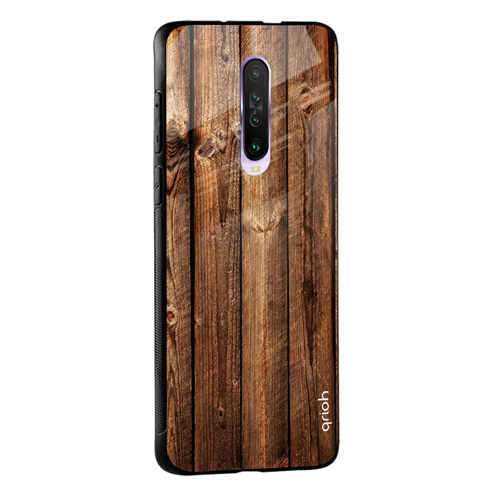 Timber Printed Glass case for Poco M5