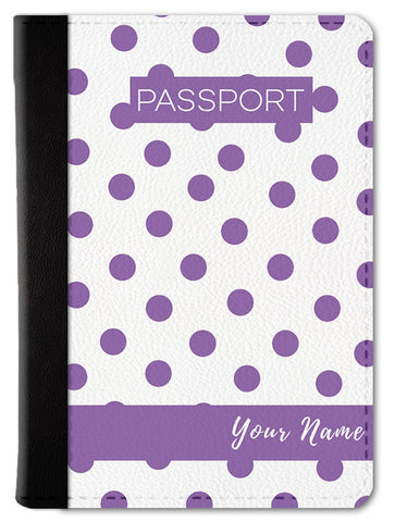Polka Dots Purple Custom Passport Wallet