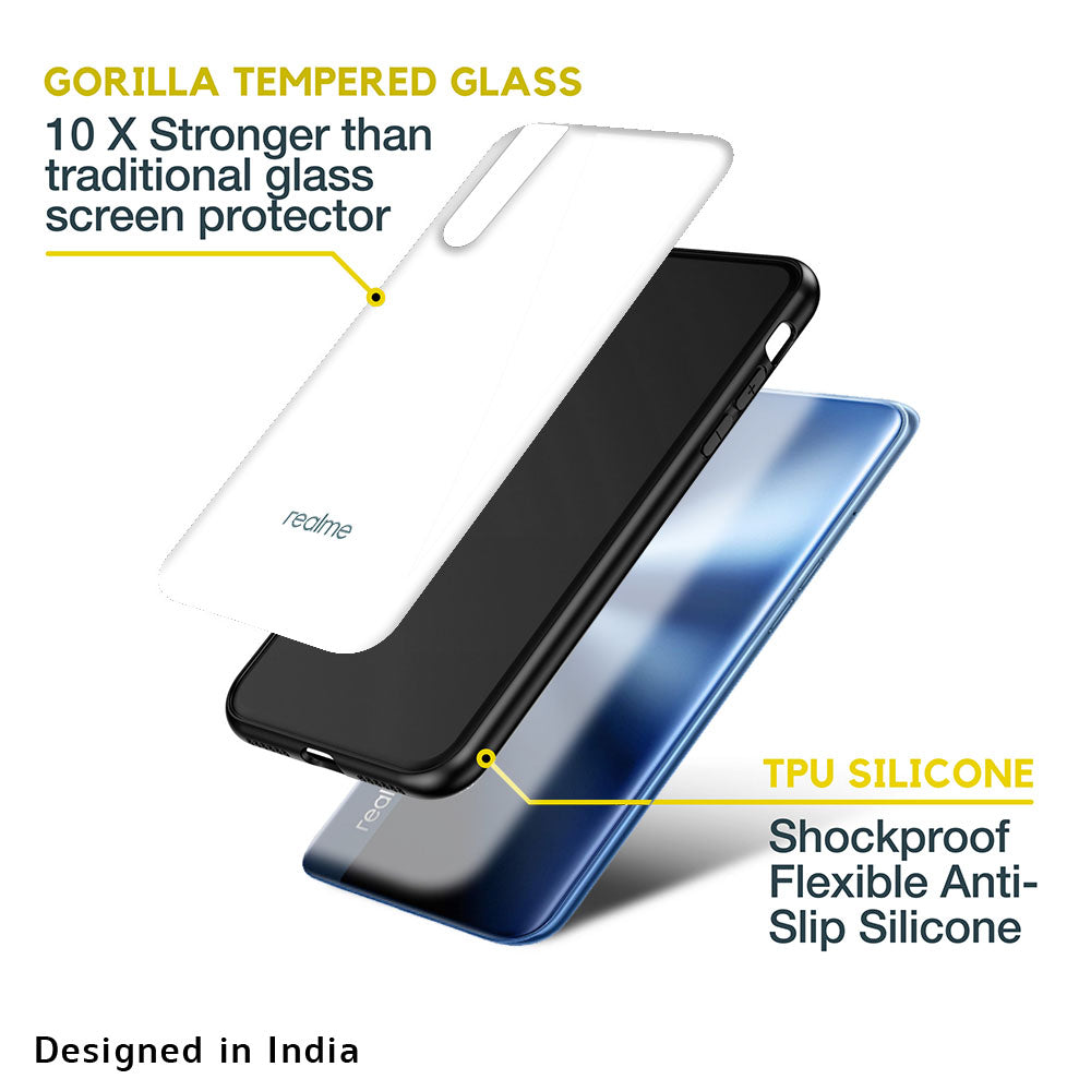 Arctic White Glass Case for Realme 7i