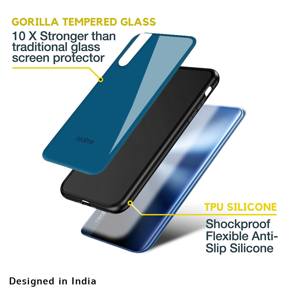Cobalt Blue Glass Case for Realme 10 Pro Plus 5G