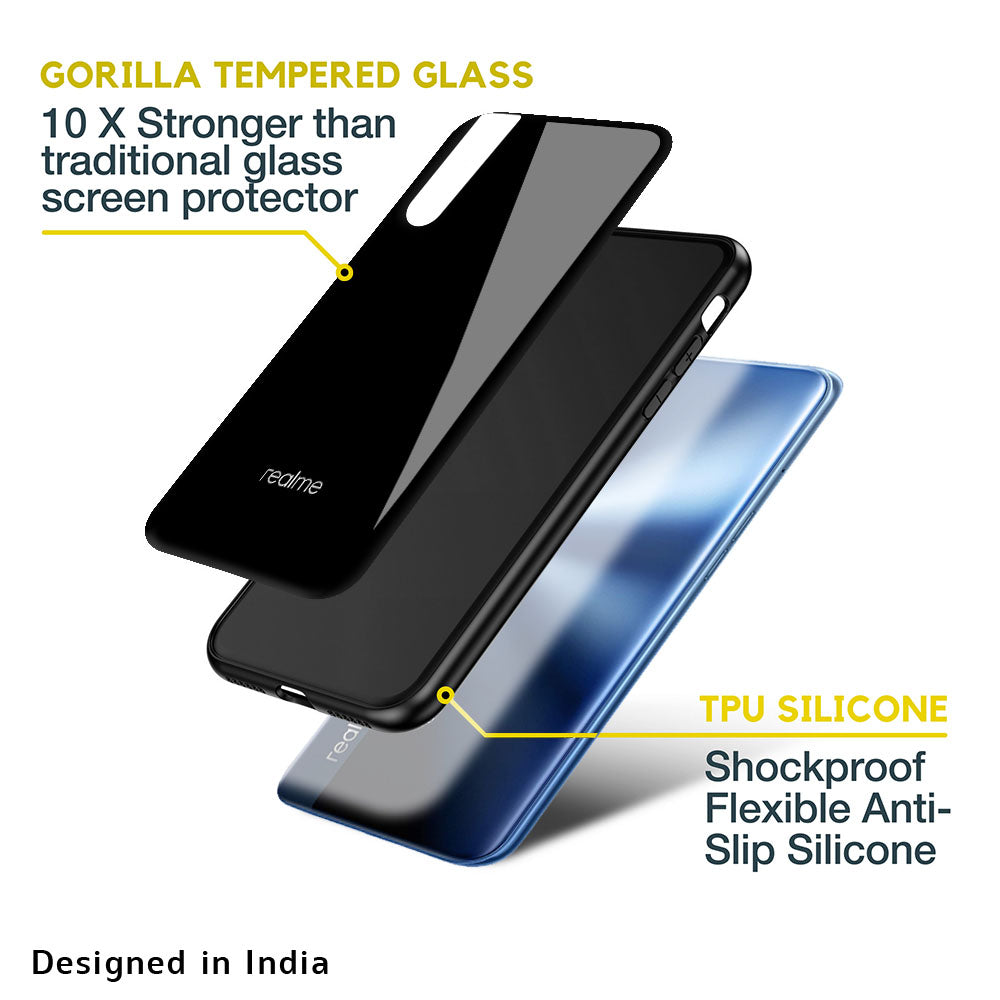 Jet Black Glass Case for Realme 10 Pro 5G