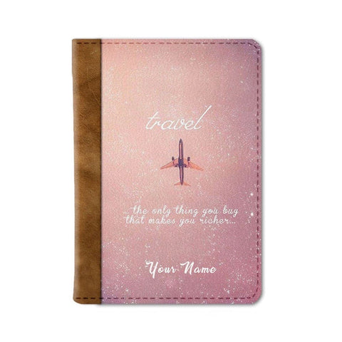 Travel Makes you Rich Custom Passport Wallet