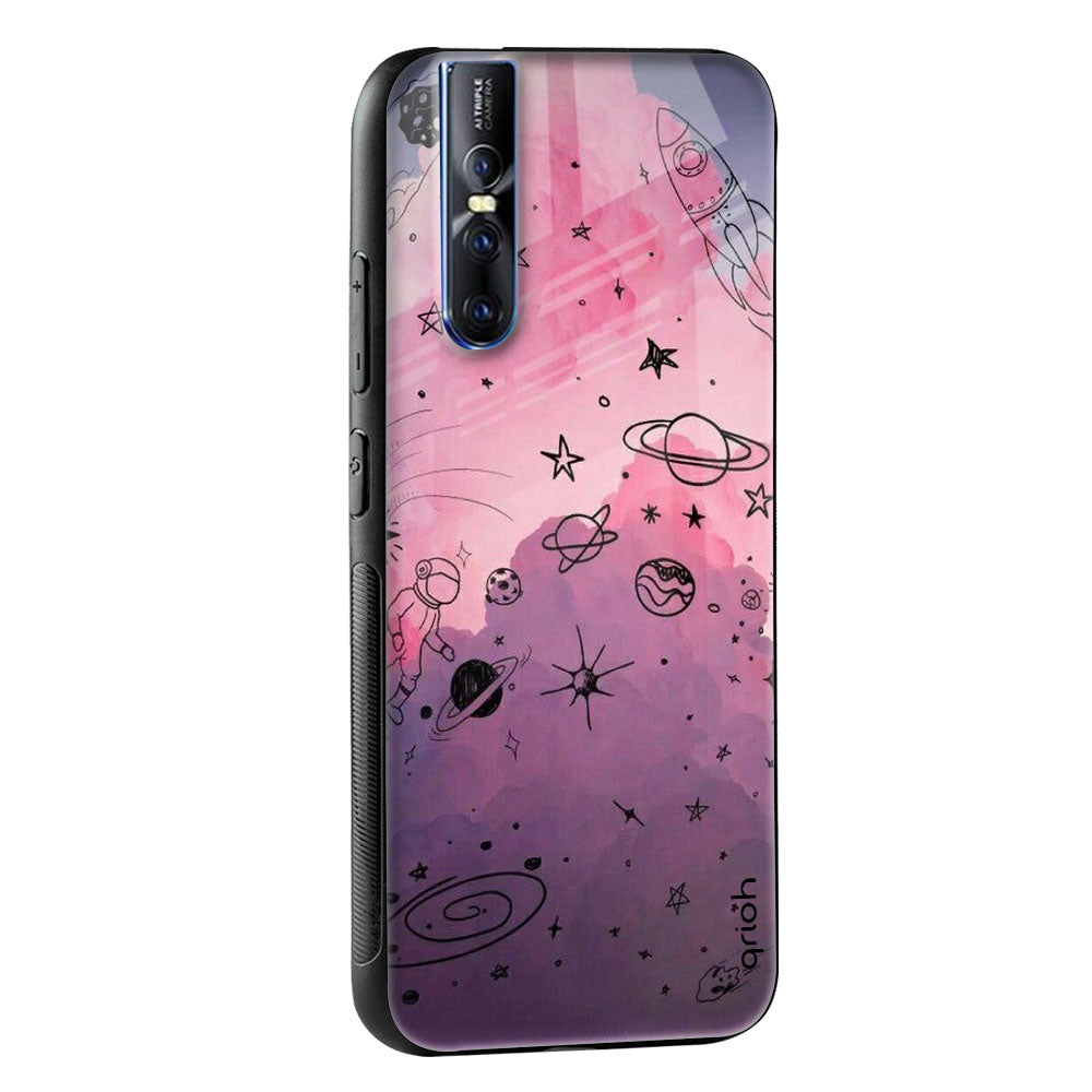 Space Doodles Glass Case for Vivo Y22