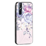 Elegant Floral Glass case for Vivo Y22