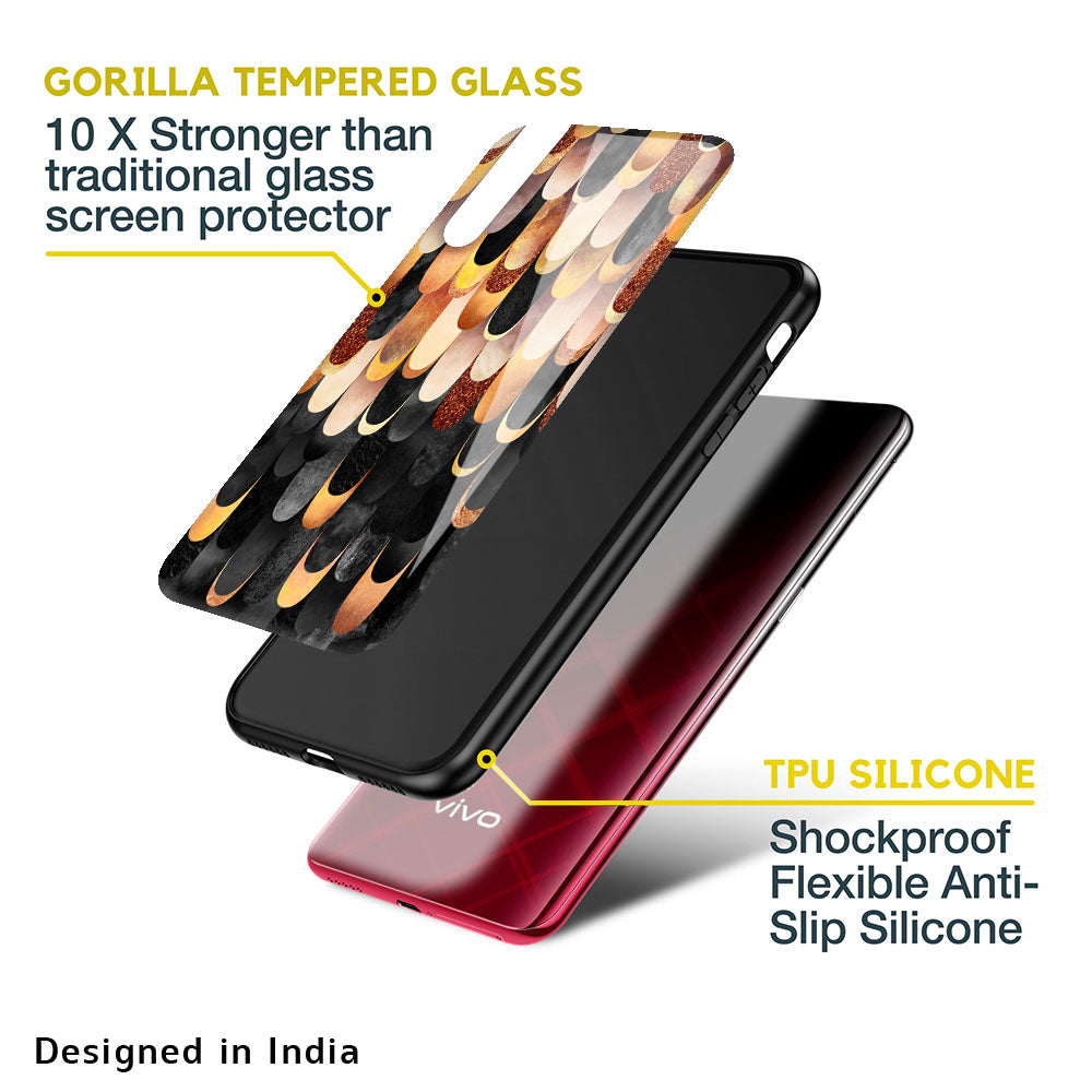 Bronze Abstract Glass Case for Vivo X50 Pro