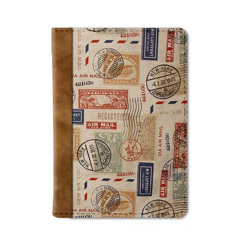 Vintage Stamps Passport Wallet