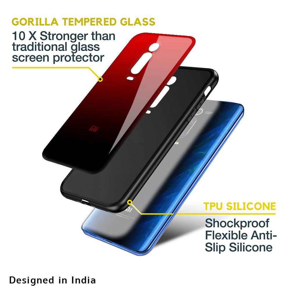 Maroon Faded Glass Case for Redmi Note 10 Pro Max