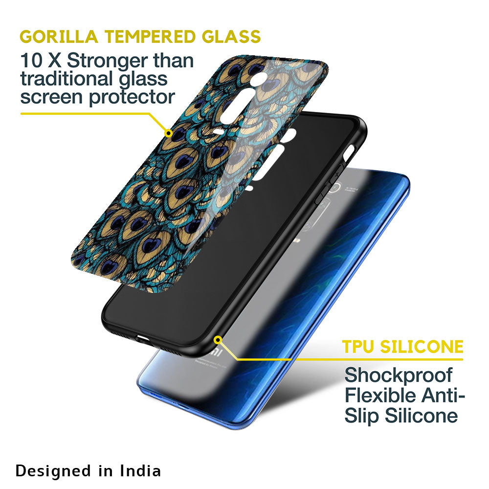 Peacock Feathers Glass case for Xiaomi Mi A3