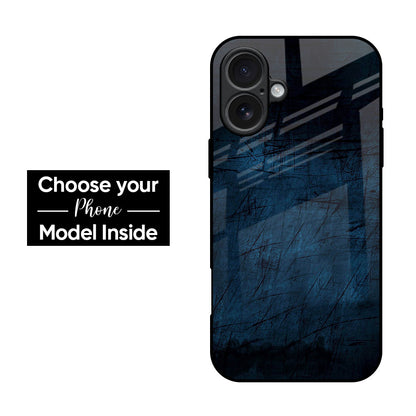 Dark Blue Grunge Glass Case