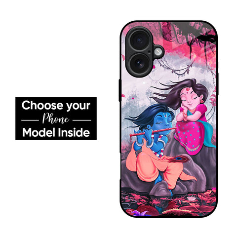 Radha Krishna Art Glass Case