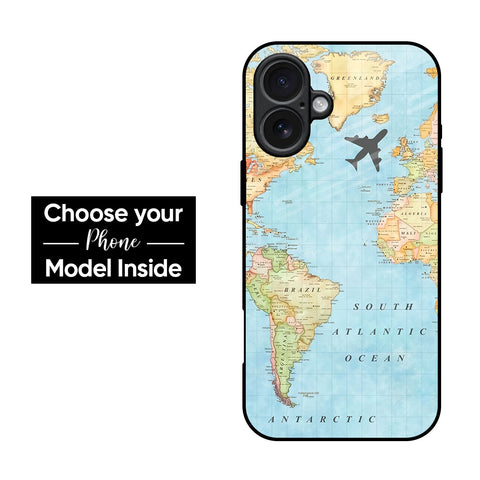 Travel Map Glass Case