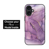 Purple Gold Marble Glass Case