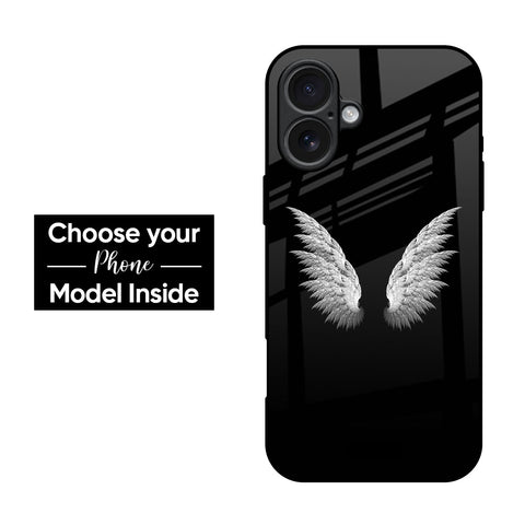 White Angel Wings Glass Case