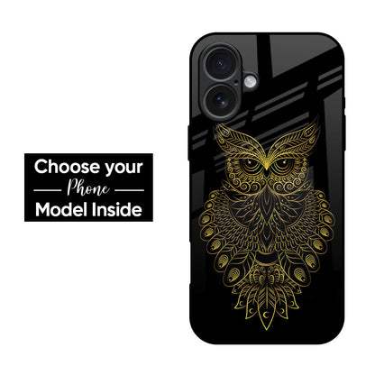 Golden Owl Glass Case