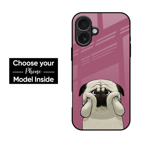 Funny Pug Face Glass Case
