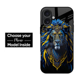 Blue Mustache Lion Glass Case