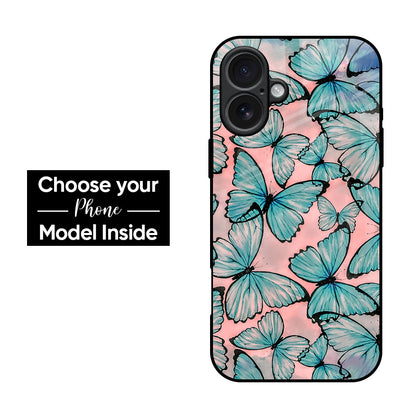 Serene Butterflies Glass Case