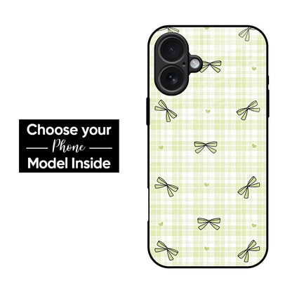 Plaid & Bows Glass Case
