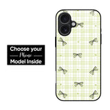 Plaid & Bows Glass Case