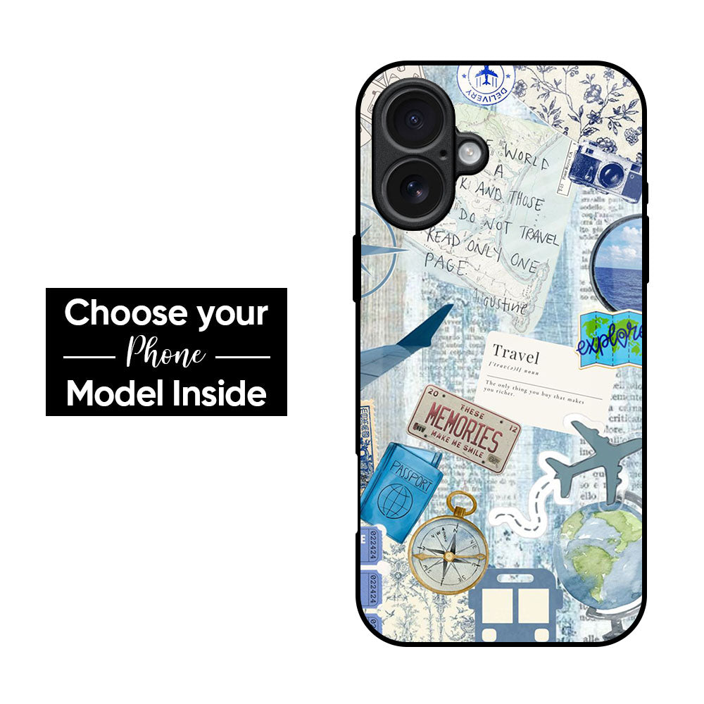 Travel Collage Glass Case