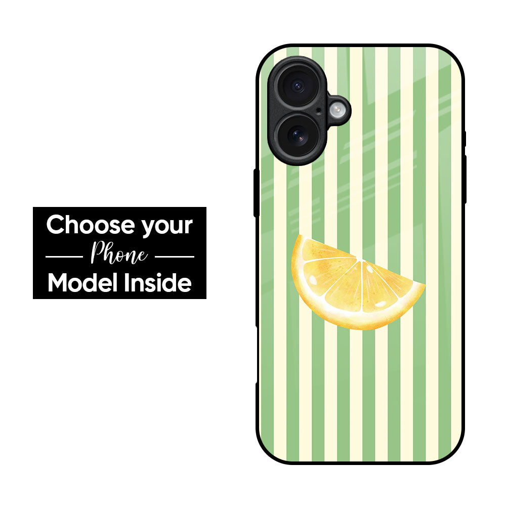 Lemon And Stripe Glass Case