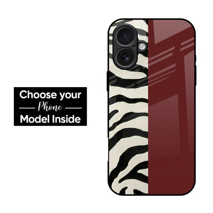 Zebra Maroon Split Glass Case