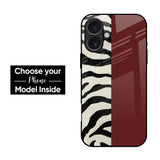 Zebra Maroon Split Glass Case