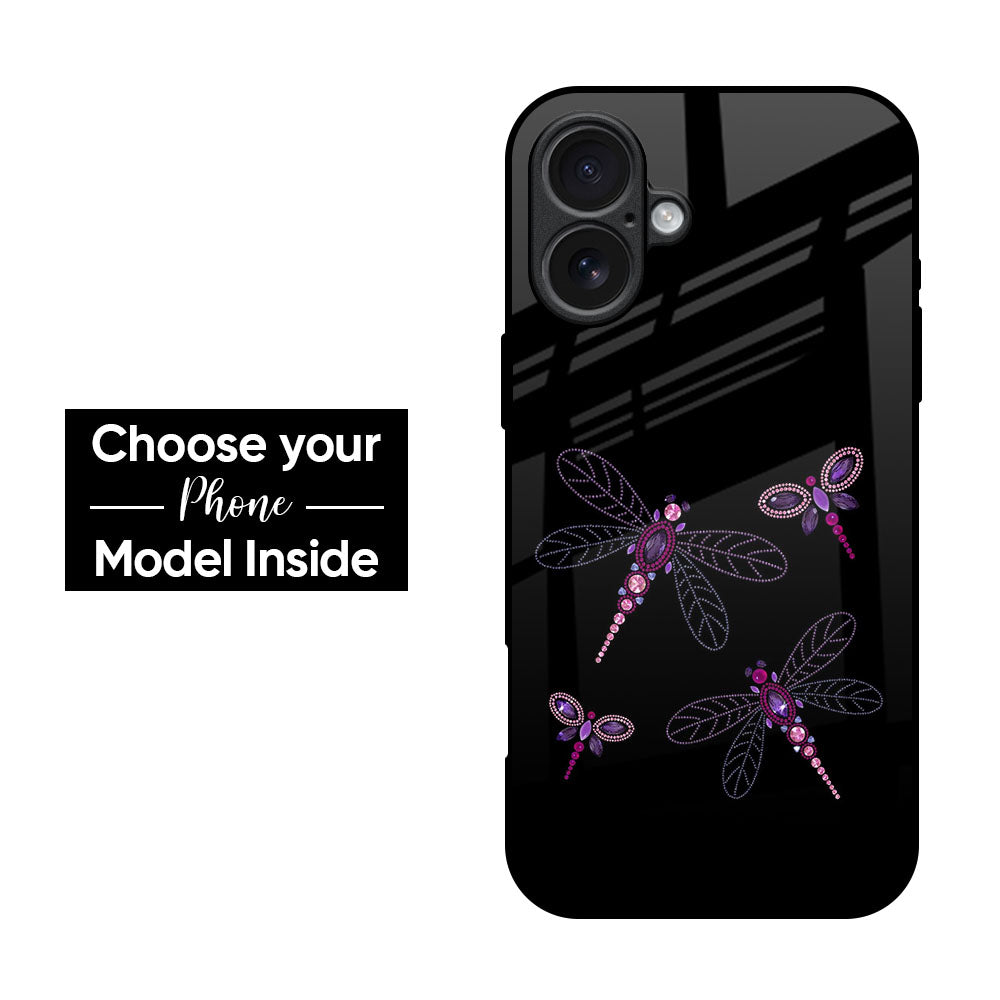 Black Dragonfly Glass Case