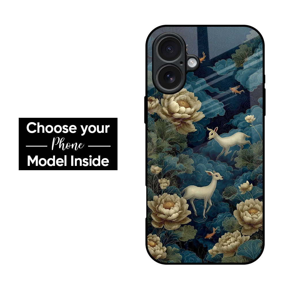 Golden Deer Glass Case