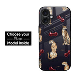 Tigers And Red Cherry Glass Case