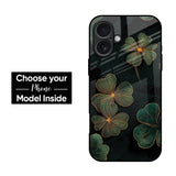 Elegant Gold Bloom Glass Case