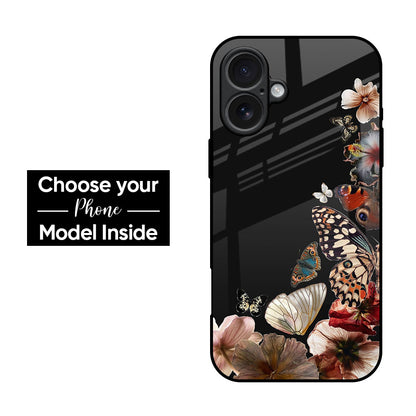 Butterfly & Floral Glass Case