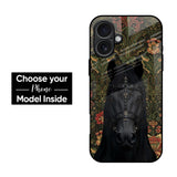 Royal Black Horse Glass Case