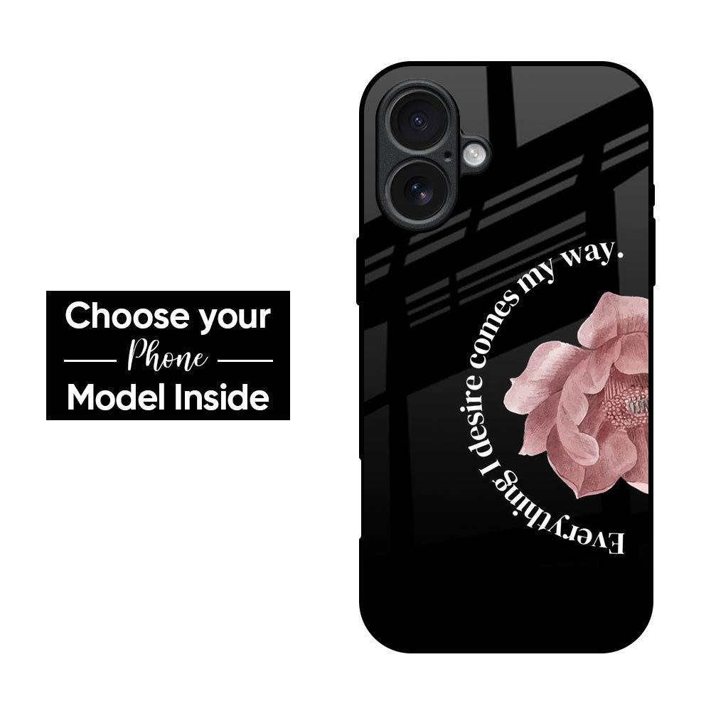 Pink Peony Floral Glass Case