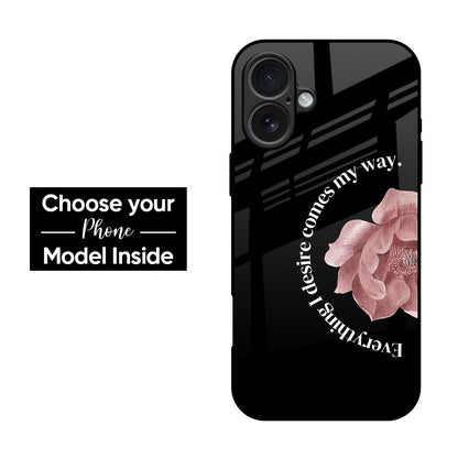 Pink Peony Floral Glass Case