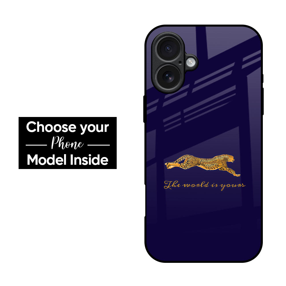 Golden Cheetah Glass Case