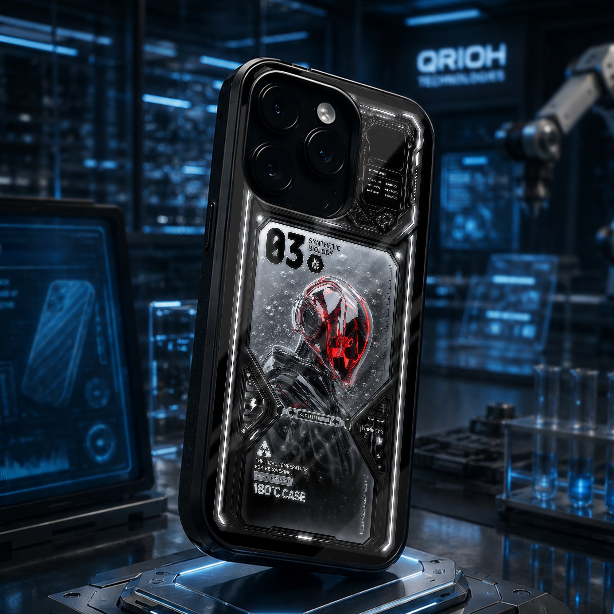 Cyborg Knight Glass Case - Glass Back Cover for Phone (View 1)