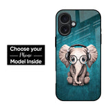 Adorable Baby Elephant Glass Case