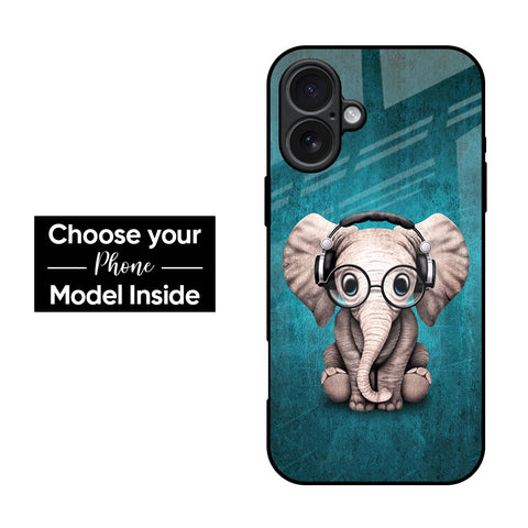 Adorable Baby Elephant Glass Case