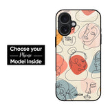 Abstract Faces Glass Case