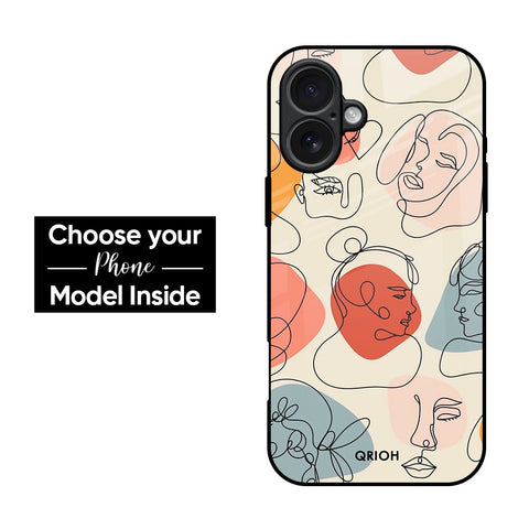 Abstract Faces Glass Case