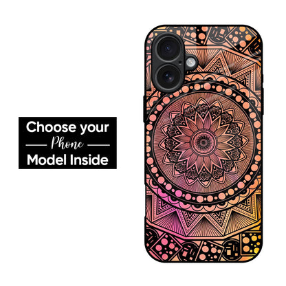 Floral Mandala Glass Case
