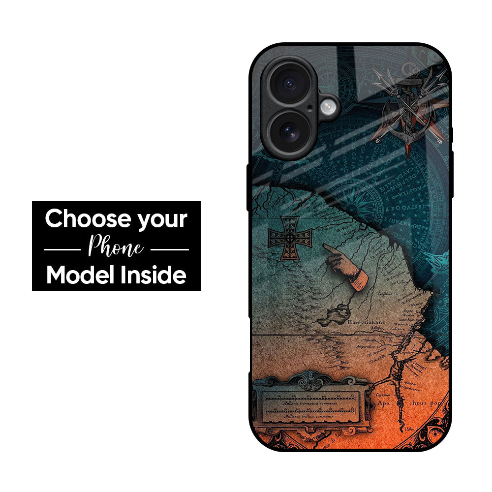 Geographical Map Glass Case