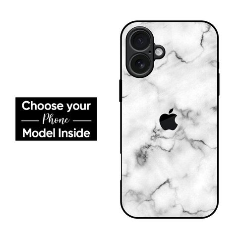 Satin White Marble Glass Case