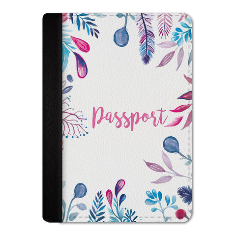 Watercolor Leaves Passport Cover