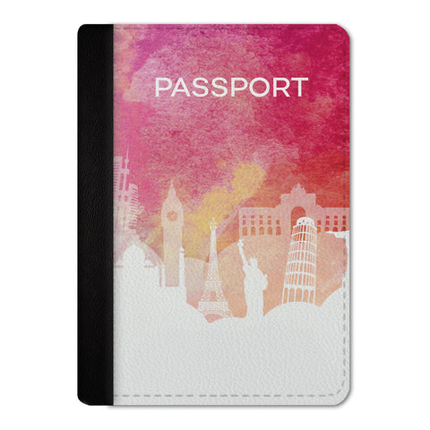 Pink Skyline Passport Cover